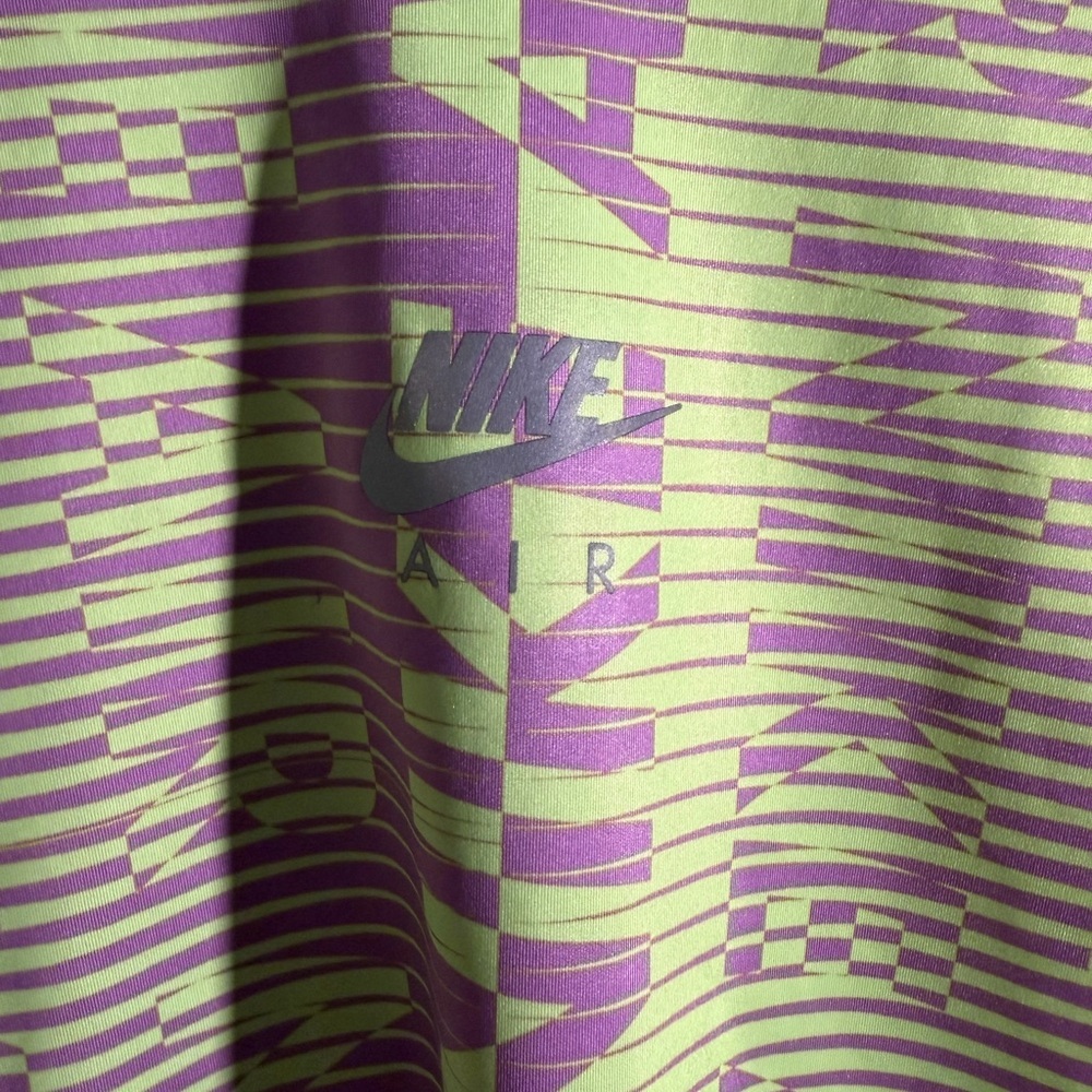 Nike Air Neon Yellow & Purple Racerback Crop Athletic Tank Top - Picture 2 of 4